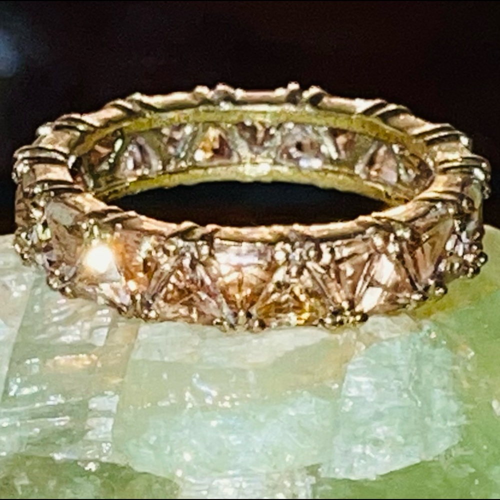 14k Diamonque 5.25 cttw Platinum Clad Eternity Band Size 7 1/2